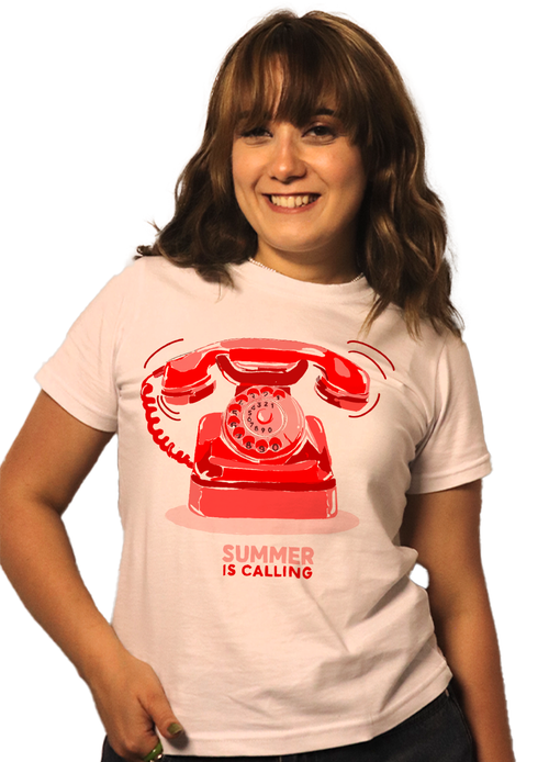 Summer Is Calling- Baby Tee Premium Beyaz