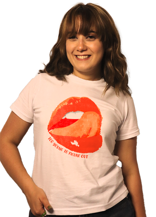 Too Young To Figure Out - Baby Tee Beyaz Premium